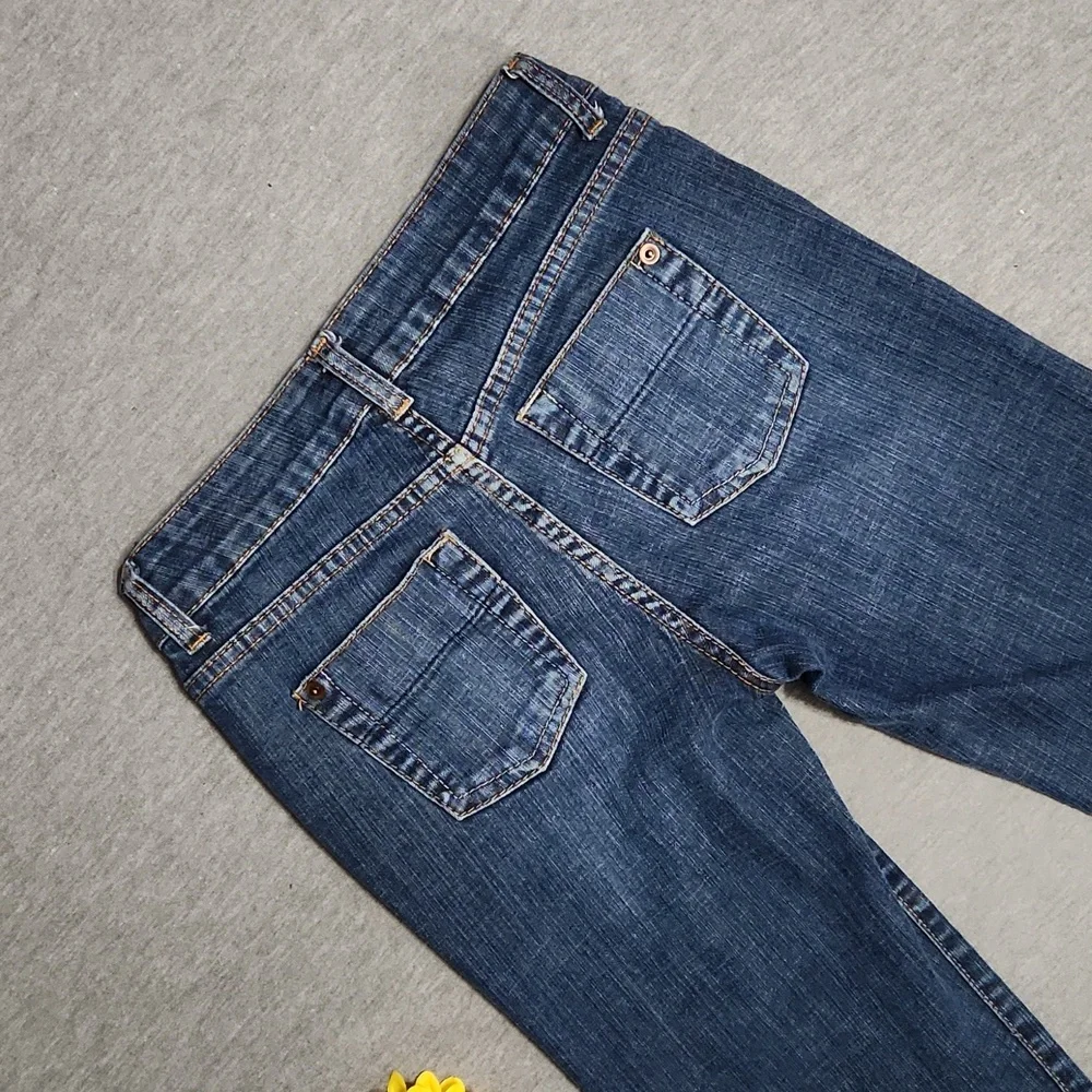 Vintage Y2K Bitten Mid Rise Bootcut Kick Flare Leg Blue Denim Jeans - Picture 3 of 12
